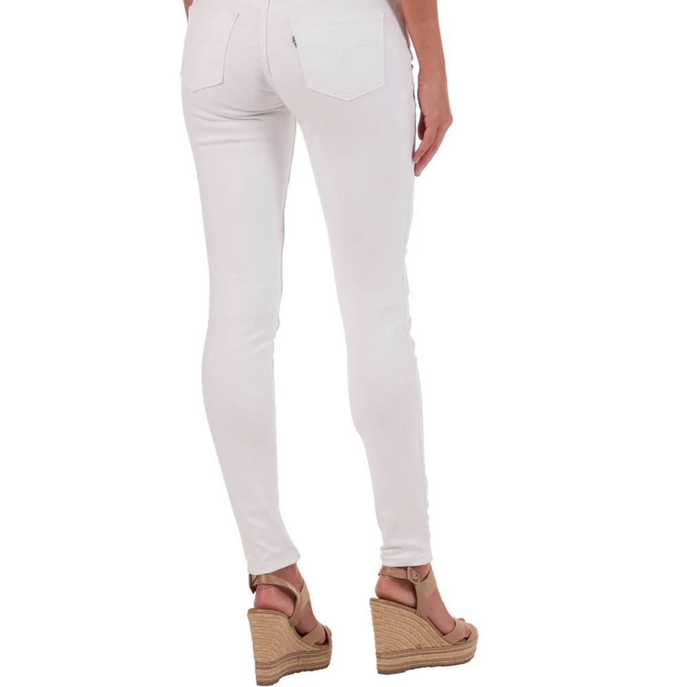 Levi’s 535 Mid Rise Super Skinny White Denim Jeans Sz 25